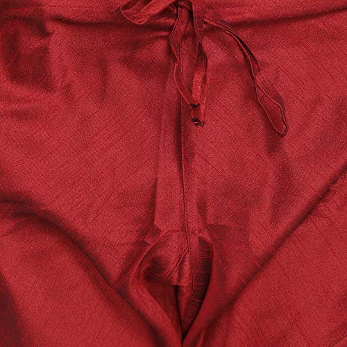 Image of VASTRAMAY Men's Burgandy Silk Blend Only Kurta