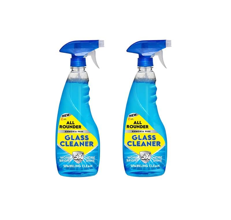 Image of All Rounder Glass Cleaner 500 ml - Pack of 2 | 5X Streak Free Shine | Anti Fog & Ammonia Free Formula | Multi Surface Glass, Mirror & Window Cleaner | Quick Drying, Dust & Smudge Removal
