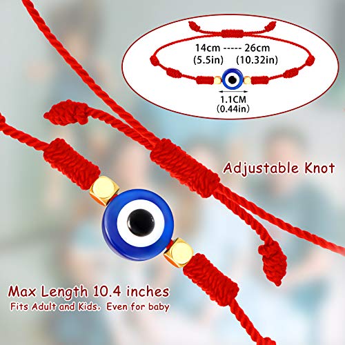 Hicarer 6 Pcs Evil Eye 7 Knot Lucky Bracelets Adjustable Red String Bracelets Amulet for Women Men Protection2