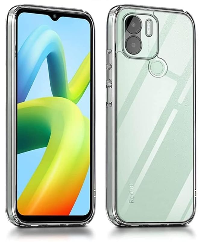 Image of REALCASE Silicone Back Cover Case, Scratch Resistant Protective Crystal Clear Transparent Shock Proof Back Cover Case for Redmi A1 Plus