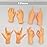AQKILO Tiny Hands Mini Finger Puppets 8 Pieces, Left and Right Hand Set, Mixed Styles, Funny Party Favors and Novelty Toys for Kids and Adults