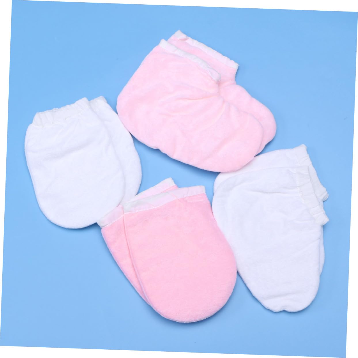 Healeved 4 Pares accesorios de belleza guantes Calentador de cera de parafina para manos y pies. guantes y patucos de parafina light skincare cubierta de pie de belleza simple