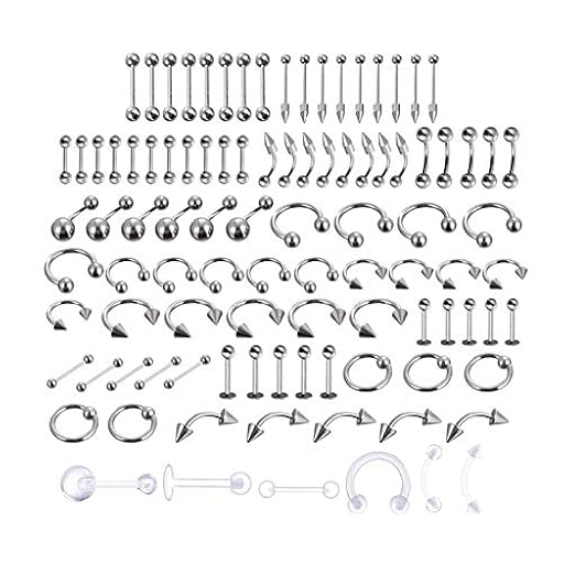 LuLyL 92 piezas de perforaciones (92 piezas), 16 estilos de acero inoxidable 316L, 6 piezas de anillos de ombligo transparentes para cuerpo, lengua, nariz, orejas, labios, 91 unidades (1), acero | Ya disponible en tu tienda friki favorita! En mundofriki.es! LuLyL 92 piezas de perforaciones (92 piezas), 16 estilos de acero inoxidable 316L, 6 piezas de anillos de ombligo transparentes para cuerpo, lengua, nariz, orejas, labios, 91 unidades (1), acero | Ya disponible en tu tienda friki favorita! En mundofriki.es!