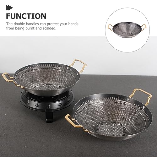 Wok de acero inoxidable con doble asa y superficie antiadherente miniatura 4