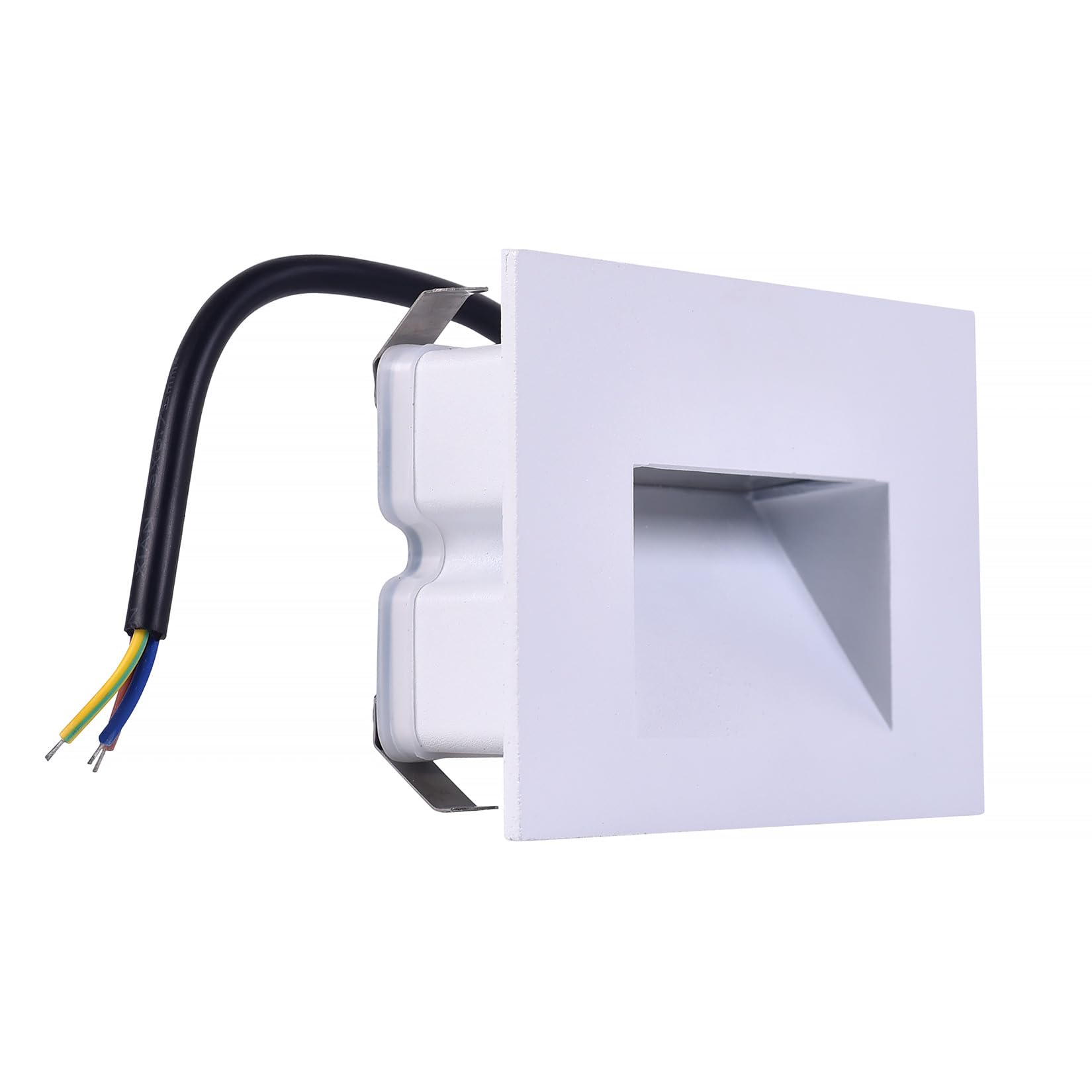 Kit 10 Faretto segnapassi da esterno lampada da muro IP65 LED 5W incasso scatola cassetta 503 scale giardino viale gradini CCT 3 Tonalità selezionabile luce fredda calda Naturale (Bianco - 10 pezzi)