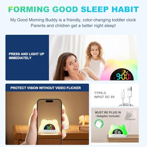 Kids Alarm Clock with Sleep Trainer - Use Code Z6OJXHCI