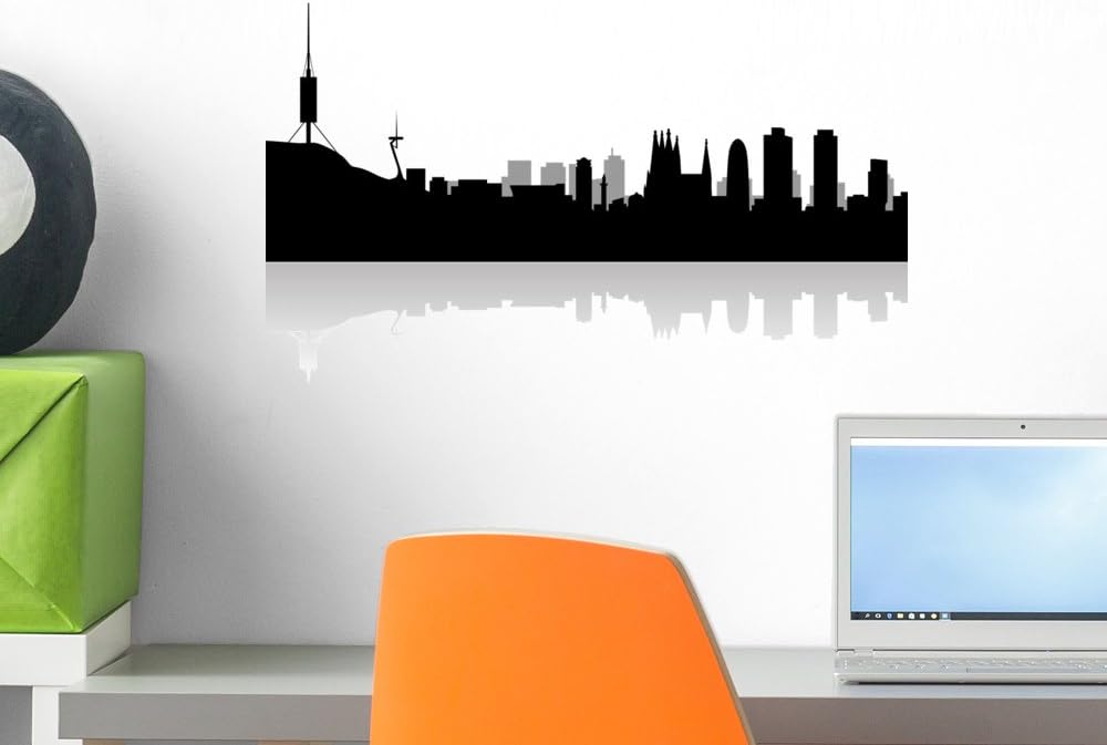 Wallmonkeys Wall Decals Barcelona Skyline and Landmarks Peel and Stick Wall Decal, 18 x 12