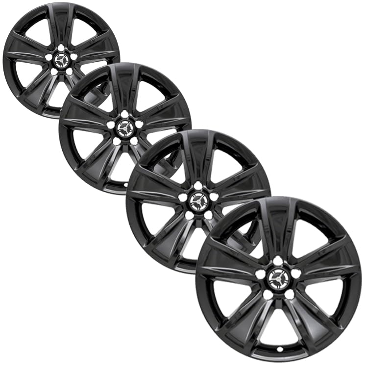 MotorUp America Set of 4 18 inch Gloss Black Wheel Skins Covers Compatible with 15-17 Dodge Charger SXT, 15-23 Dodge Challenger SXT, 18 Charger SXT