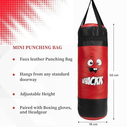 Image of WHACKK Junior Boxing Kit Red | Boxing Set for Kids & Beginners | Lightweight Training Kit for Home Practice, Fitness & Self-Defence, Boys & Girls