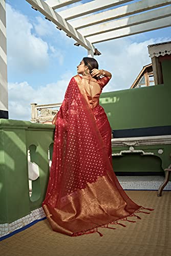 Image of Vardha Women's Art Silk,Silk Saree with Banarasi Weave and Unstitched Matching Blouse Piece | Sari for Women