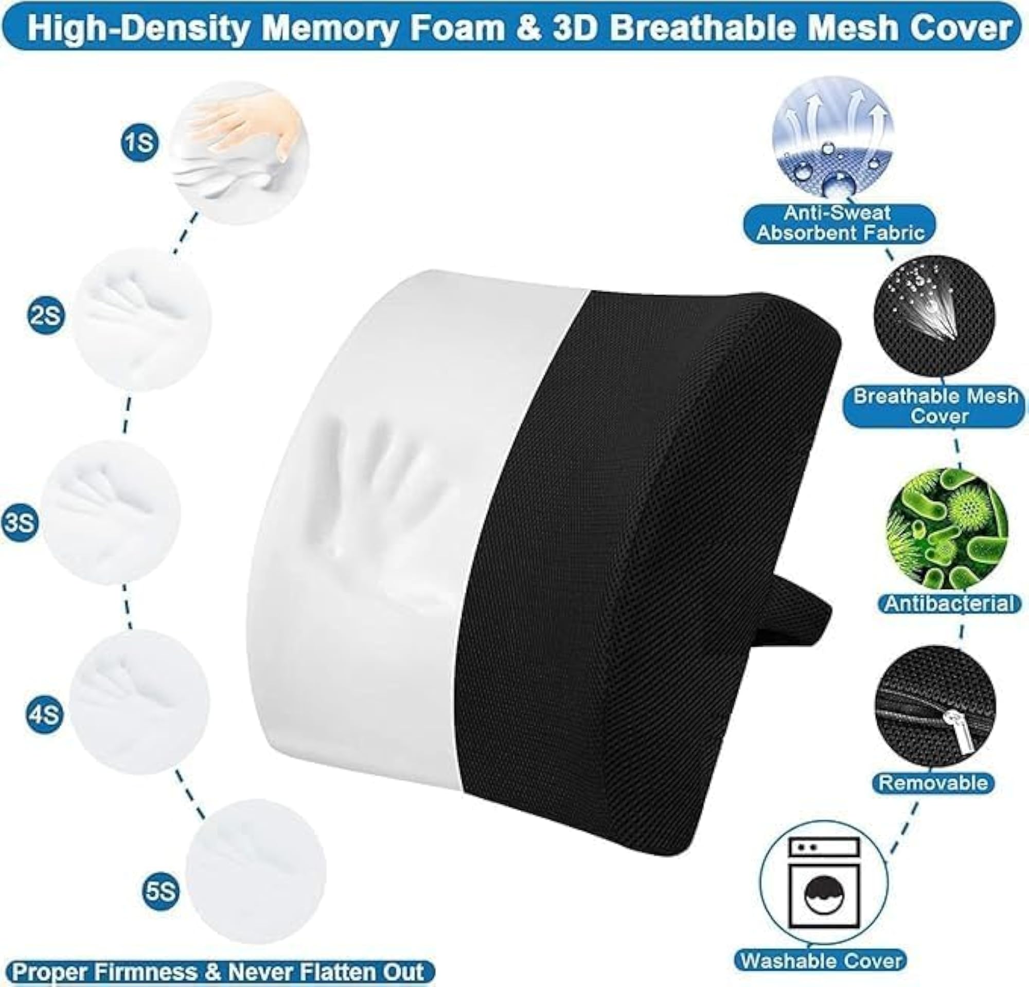 Orthopedic Lumbar Support Pillow for Office Chair