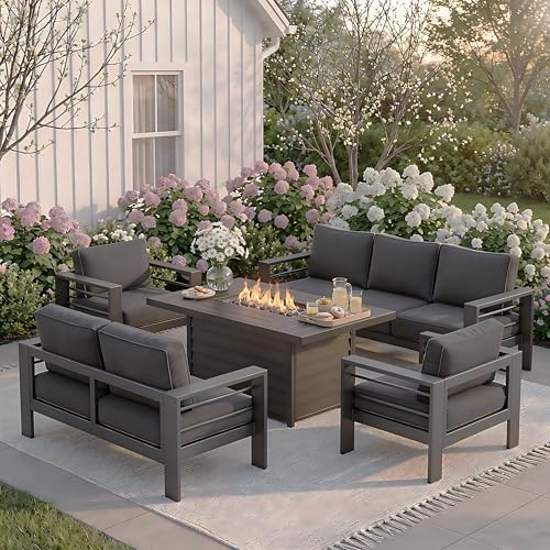 Solaste Aluminum Patio Furniture Set for All Weather, Oversized Metal Outdoor Furniture Set with 27.5' Deep Seating and 3.2' Wide Armrest, Outdoor Patio Conversation Sets with 10' Back Suport Cushion