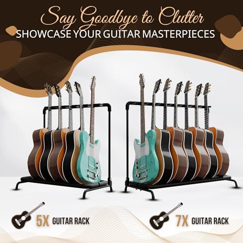 Flexzion Support de 5 guitares – Construction en métal – Support pliable pour 5 guitares avec tube en mousse rembourré pour guitares électriques, acoustiques, classiques et basses - Les Beatles, Paul McCartney, John Lennon, RIngo Starr, George Harrison Flexzion Support de 5 guitares – Construction en métal – Support pliable pour 5 guitares avec tube en mousse rembourré pour guitares électriques, acoustiques, classiques et basses – Image 6