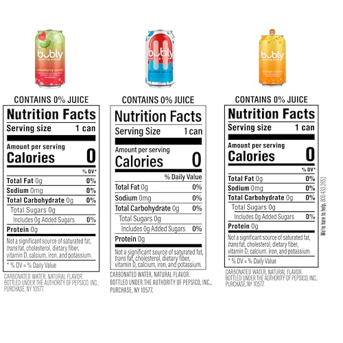 Image of bubly Sparkling Water, 3 Flavor Variety Pack, 12 fl oz Cans (18 Pack) | Melted Ice Pop, Orange Cream, Strawberry Sunset, Zero Sugar, Zero Calories, Seltzer Water