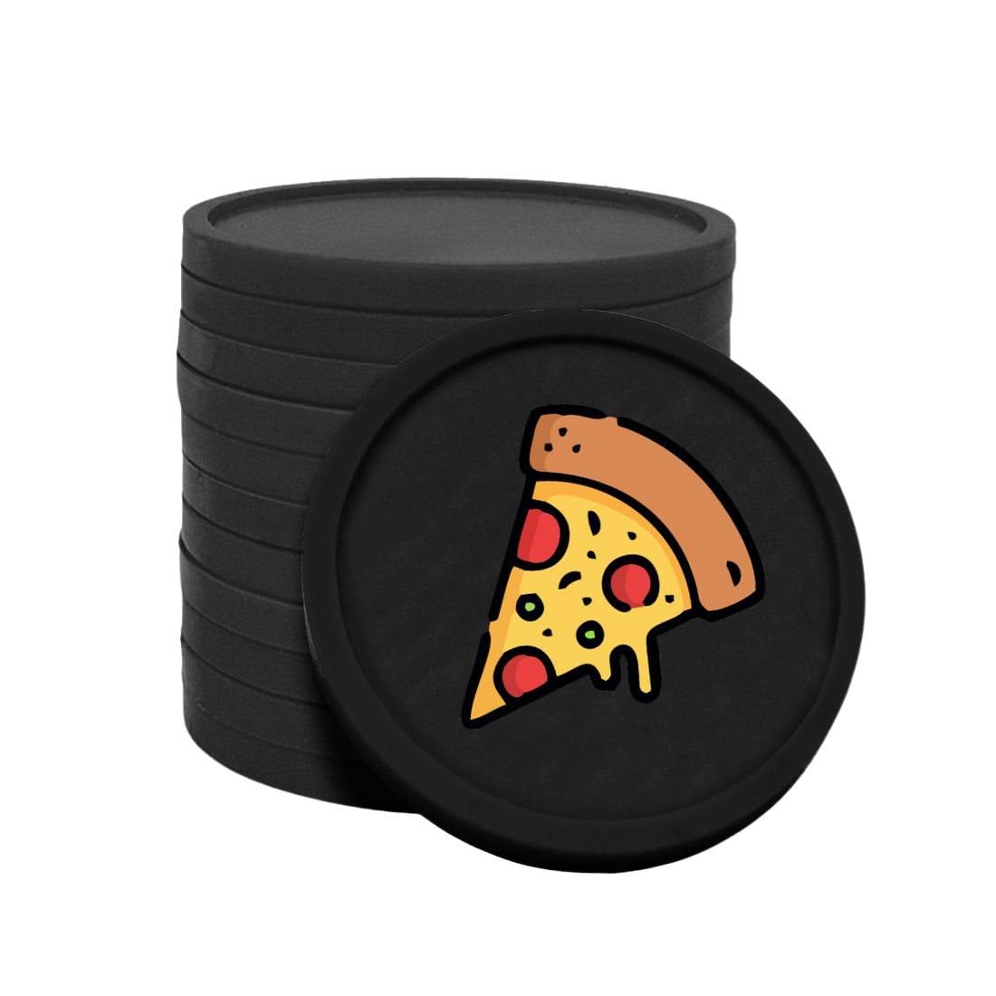 Combicraft pizza tokens black - 29mm - one sided print - 100 pieces - transaction tool or means of payment for festivals, events and hospitality โ image 1