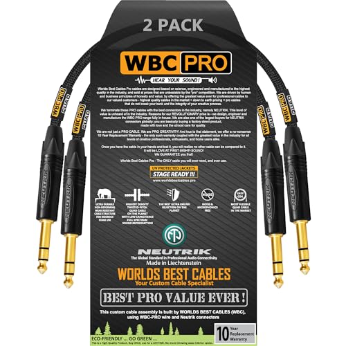 Câble Star-Quad équilibré WBC-PRO-Quad avec fiche TRS Neutrik 6.35 mm pour liaison audio sans bruit