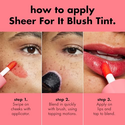 e.l.f. Sheer For It Blush Tint, Multi-Use, Long-Lasting Lip & Cheek Makeup, Creates A Natural Flush Finish, Vegan & Cruelty-Free, Plums Up - Image 4