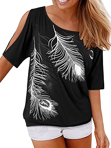 YOINS Axellös sommartopp för kvinnor med rund hals, axellös, casual, enfärgad, linne, blus, Z-svart, S