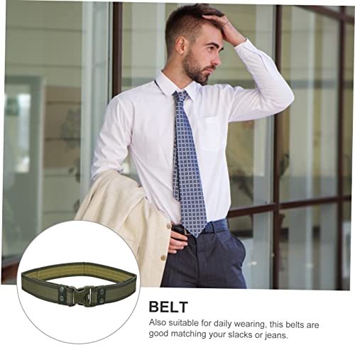Healifty Outdoor Camping Waist Belt for Men Military Green Camouflage Nylon Strap Lightweight Breathable Mountaineering Belt with Quick Release Buckle Flexible for Hiking and Training3