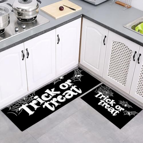 Alfombras de cocina antideslizantes lavables de 2 piezas para Halloween 3