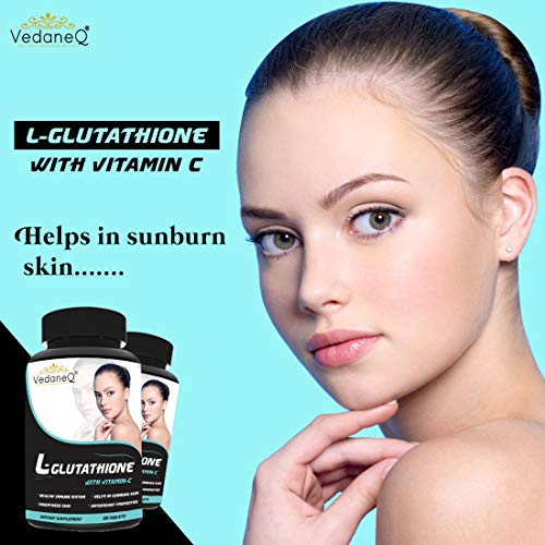 VedaneQ L Glutathione Capsules with Vitamin C &E | Biotin, Grape Seed and Alpha Lipoic Acid Supplement for Men & Women 60 Tablets - Image 6