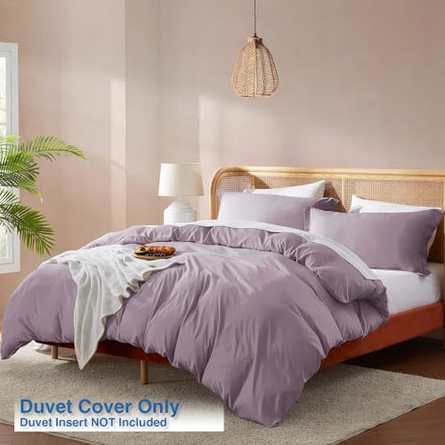 Nestl Twin Duvet Cover Set - Soft Double Brushed Dusty Purple Duvet Cover Twin XL, 2 Piece, with Button Closure, 1 Duvet Cover 68x90 inches and 1 Pillow Sham