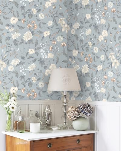 CiCiwind Selbstklebende Tapete Blumen 39×300CM Vintage Möbelfolie Grün Blatt Blume Tapeten Wasserdicht Klebefolie Schlafzimmer Wohnzimmer Wand Möbel Vinyl Wandverkleidung