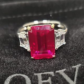 DJMJHG 100% 925 Sterling Silver 10×14mm High Carbon Diamond Rings for Women Colorfu Birthstone Party Fine Jewelry Gifts