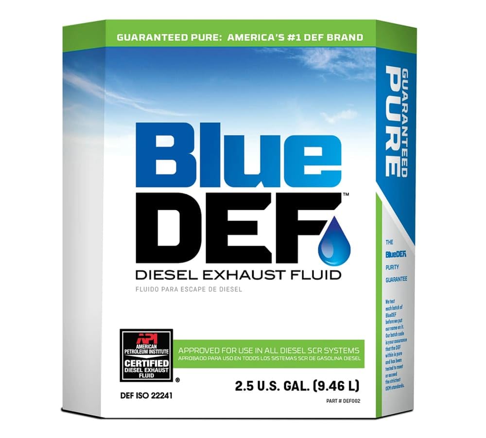 Mytee Products (4 Pack Blue Def Diesel Exhaust Fluid 2.5 Gallon for All Diesel SCR Systems - Emissions Reduction - 300 Miles Per Gallon Approx