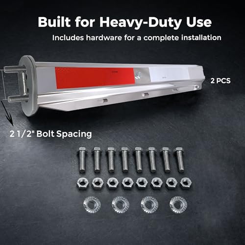 Image of 2 1 /2 inch Straight Mud Flaps Hangers Set for Semi Truck Stainless Steel Mudflap Hangers with 1 /5 inch Thick 24 inchx24 inch Mudflaps