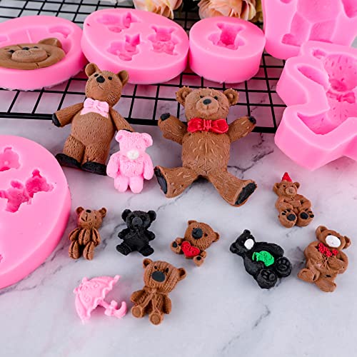 Bear Silicone Fondant Molds Silicone Bear Chocolate Molds For Baby Shower Cupcake Topper Cake Decoration