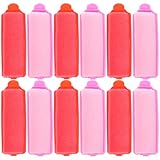 Hemobllo 24 bigodini in spugna per capelli da donna, fatti in casa, con clip, adatto per acconciature a pony e acconciature delicate, colore casuale