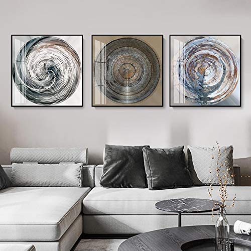 Toile Nordic Abstract salon moderne affiches anneaux de croissance 40x40cm