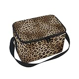 JOYPRINT Lunch Box Bag, Animal Tiger Leopard Print Insulated Cooler Ice Lunchbox Tote Bag for Women Men Boys Girls