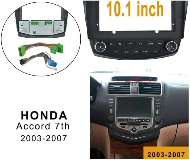Electronic 10.1 Inch Double DIN Installation Dash Kit Compatible with Honda Accord 7th 2003-2007 Install Mount kit Car Frame Car Stereo
