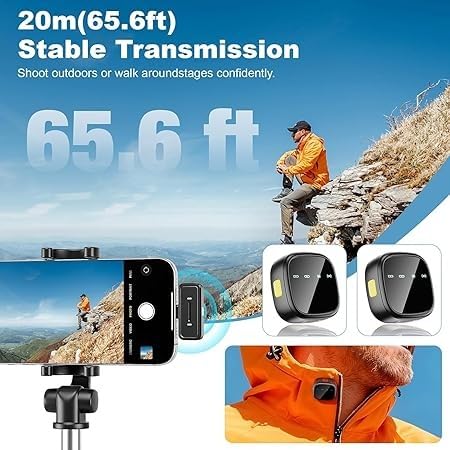 Image of Wireless Lavalier Microphone High Fidelity Noise Reduction TikTok Short Live Streaming iPh-one & Android Interview Youtubers Classes Instagram Singing Reels Podcast Vlogging Office(K26)