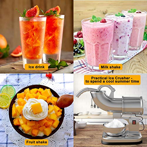 Costzon Electric Ice Shaver, 250W Stainless Steel Snow Cone Maker, 440Lbs/H, Ice Crusher W/Safe On/Off Switch For Family, School, Church, Restaurants, Bars #TOP3