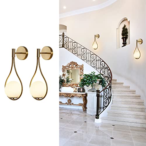Bokt Globe Wall Sconce Modern Wall Lights Set Of 2 Brushed Bathroom Scones Water Drop Wall Light Indoor Decor Lamp Vintage Farmhouse Wall Lamp Fixture For Living Room Bedroom… thumb #8