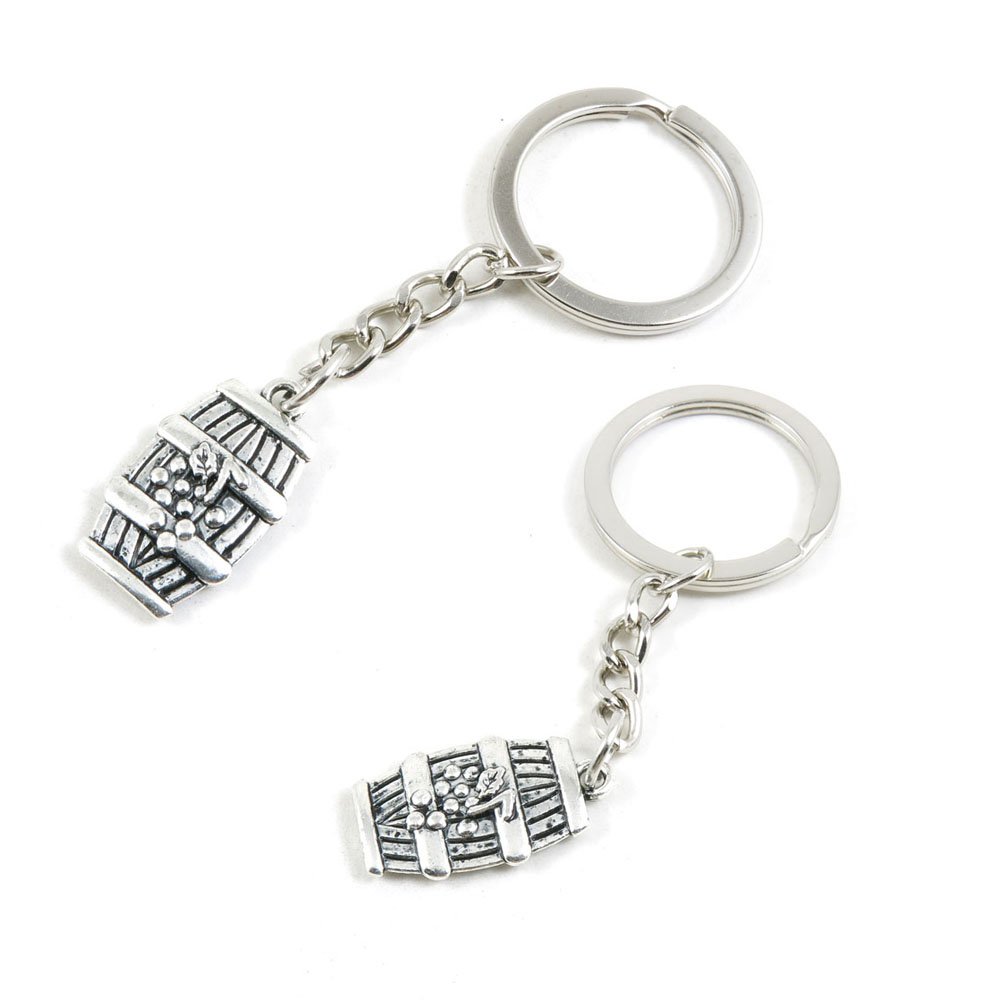 50 Pieces Keychain Keyring Door Car Key Chain Ring Tag Charms Supply E0PQ1R Barrel Cask