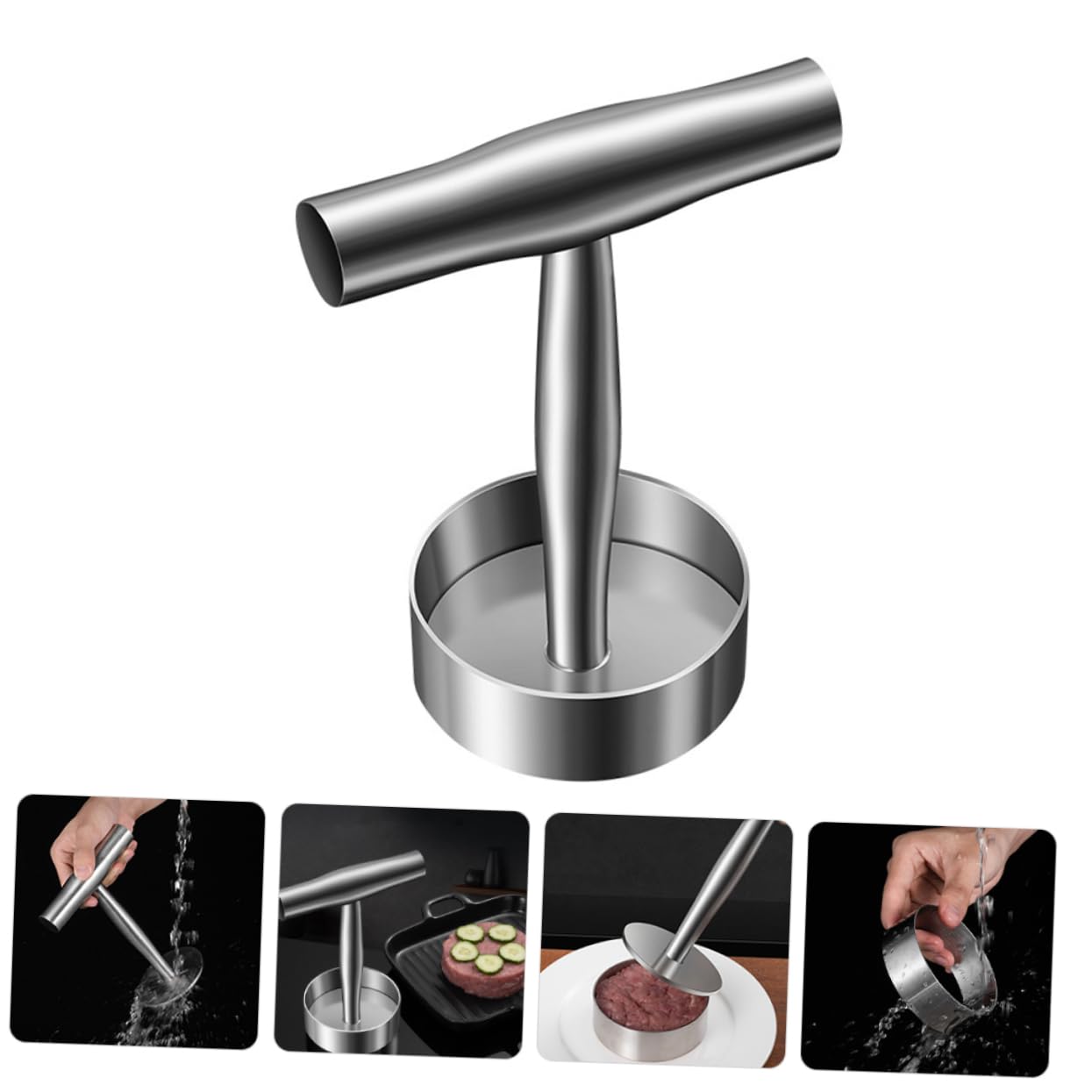 FONDOTIN Burger Press Hamburger Smasher Tool for Grilling Easy to Use Kitchen Patty Maker Stable Handle for BBQ and Cooking Enthusiasts