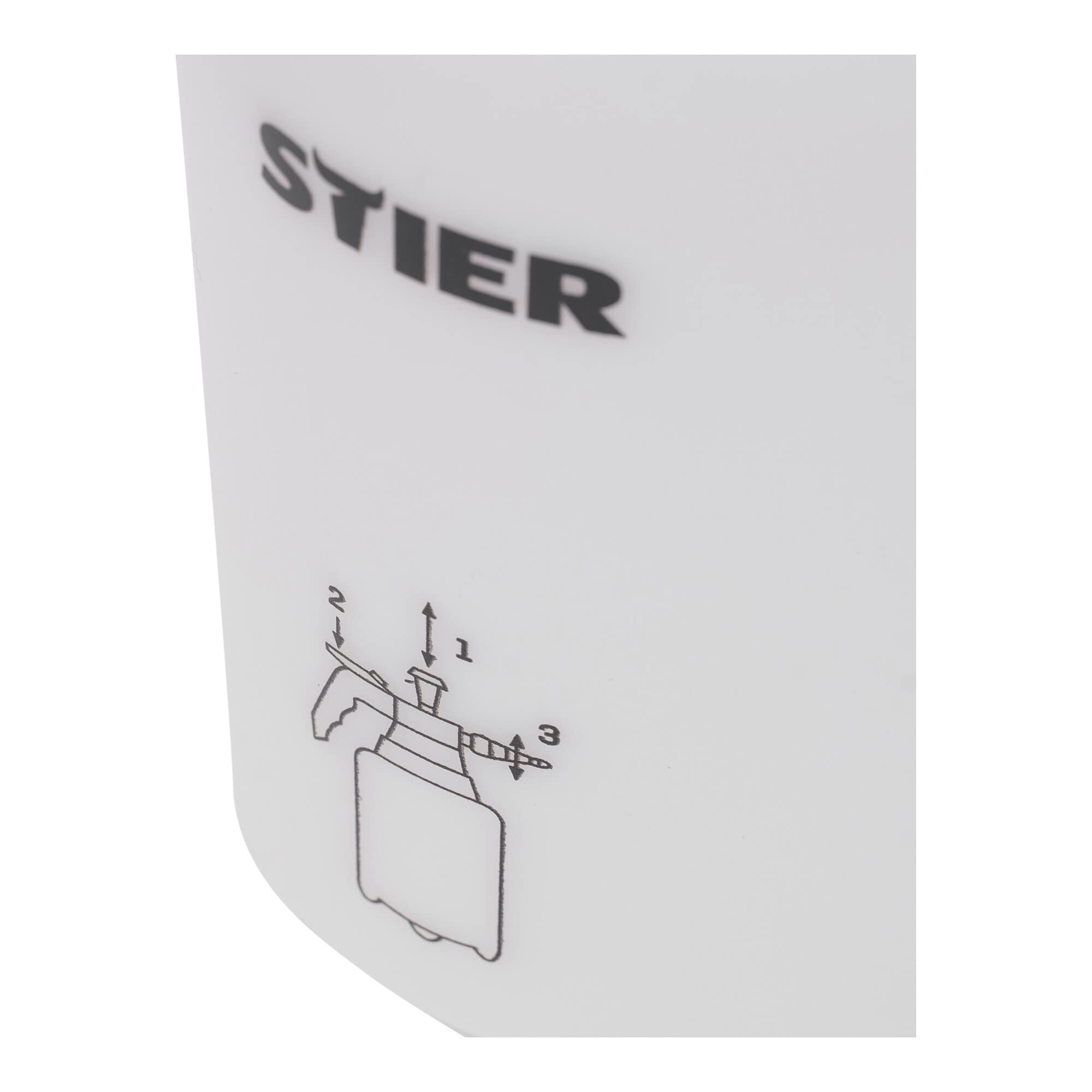 STIER Pumpsprühflasche für Reiniger oder Wasser, 1 L, verstellbare Messingdüse, unbeschriftet, leer, leicht befüllbar