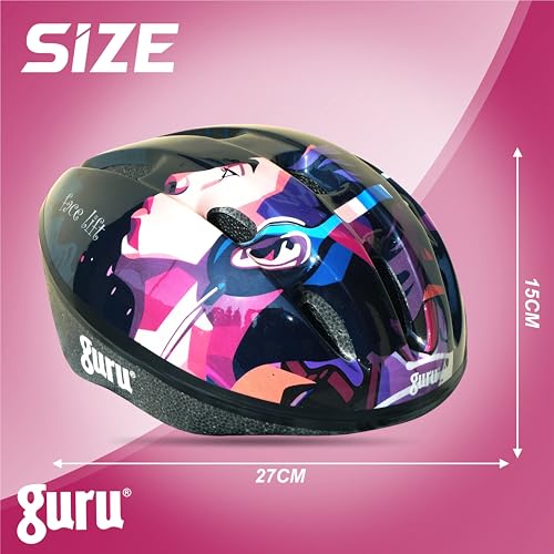 Image of GURU Cycling Helmet, Light Weight with Superior Ventilation, Helmet for Mountain, Road Bike & Skating Helmet with Premium Black EPS Foam Lining, Ideal for Adults and Kids