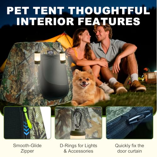 Image of Portable Pop Up Dog Tent with Sunshade Mesh Window Washable Pad for Cats