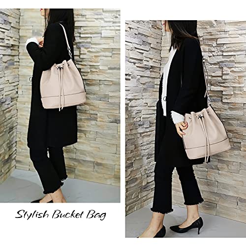 Image of AFKOMST Medium Bucket Bag for Women, Convertible Shoulder Crossbody Tote