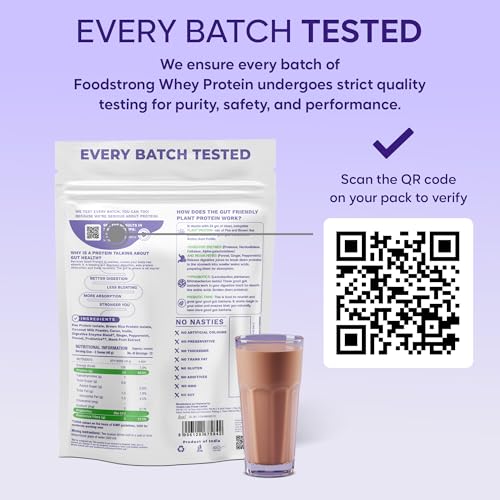 Image of Foodstrong Gut Friendly Plant Protein - Chocolate (Cacao) | 24g Complete Plant Protein with Probiotics, Digestive Enzymes, Prebiotics & Indian Herbs | Vegan | No Sugar | 500g