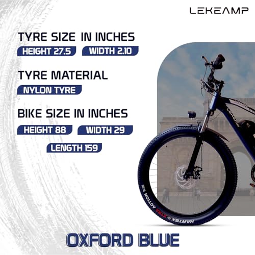 Image of Hammock Electric Bike | 27.5 inch Tyres x 2.10 inch Width | 25 km /h Speed | 250W Motor | Disc Brakes | 5-Level Pedal Assist | 10.4Ah NMC Detachable Battery | Spring Front Suspension | Oxford Blue