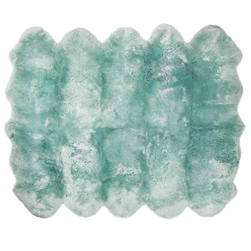 ムートンラグ 天然 オーストラリア産 長毛 10匹物 ラグ ミント 220×180cm 洗える 日本製 NF010MG