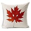 LEIOH Fall Decor Cotton Linen Leaves,Maple Leaf Autumn Decorations Cushion Covers 18 x 18 Inch Sofa Home Decor Throw Pillow Case for Bed Pillow Covers Set of 4 #1