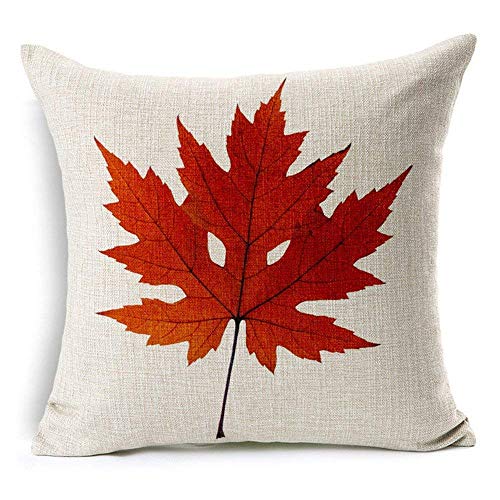Leioh LEIOH101 Fall Decor Cotton Linen Leaves,Maple Leaf Autumn Decorations Cushion Covers 18 X 18 Inch Sofa Home Decor Throw Pillow Case thumb #1