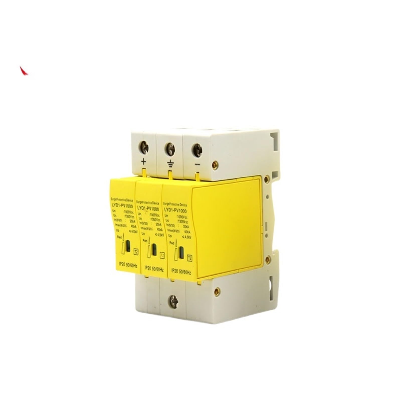 NISZA Parafoudre Solaire photovoltaïque DC, 1 pièce, Rail DIN 2P, 1000V IP20, 50/60Hz, Interrupteur de Protection Contre la Foudre, modulaire 20KA-60KA (Color : DC1000V 30-60KA, Size : 3P-31)